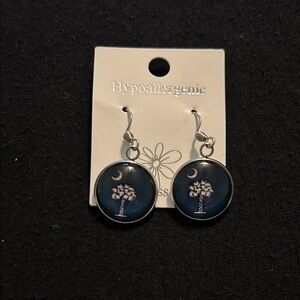 Blue and Silver South Carolina flag Earrings
